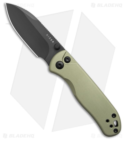 Kizer Azo Drop Bear II Button Liner Lock Knife Aluminum V3619.2CD1