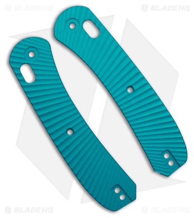 KNAFS Lander 2 Knife Scales Aluminum Solar Flare - Teal