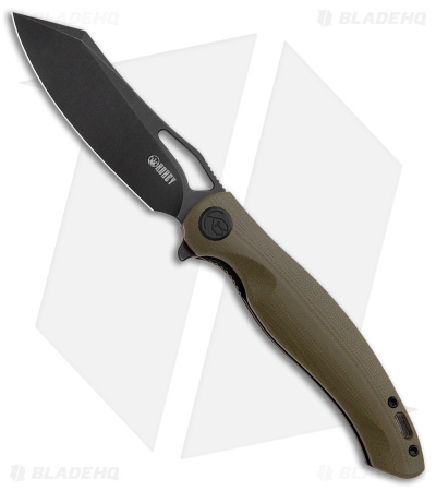Kubey Drake Liner Lock Knife Green G-10 (3.75" Black) KU239B