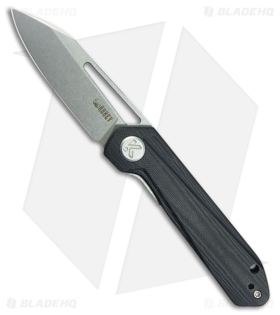 Kubey Royal Liner Lock Knife Black G-10 (3" Stonewash 14C28N)