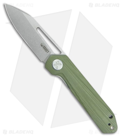 Kubey Royal Liner Lock Knife OD Green G-10 (3" Stonewash 14C28N)