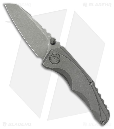 Kubey Knives Steeltle Frame Lock Knife Dark Stonewash Titanium (2.4" Stonewash)