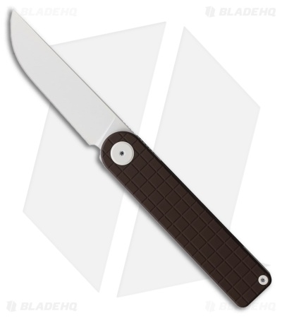 Maxace Knives Nebula Frame Lock Knife Brown Cerakote Ti (3.1" White Coated)