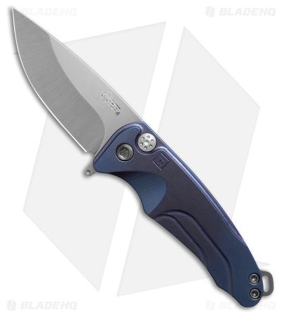 Medford Smooth Criminal Automatic Button Lock Knife Titanium Blue (3