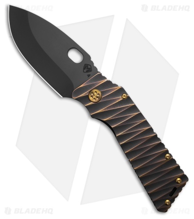 Medford TFF-1 Frame Lock Knife Black W/Brz "Lightning" Handle (4" Black)