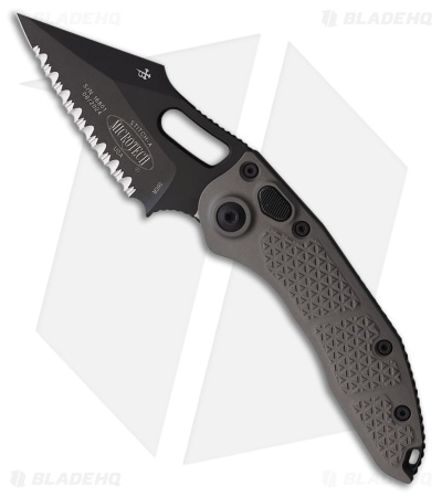 Microtech Stitch Wharncliffe Automatic Knife Nat Clear Al (3.75" Black Full Serr