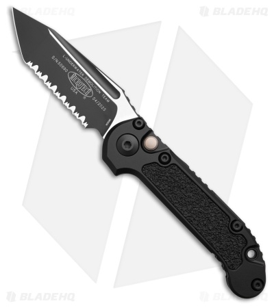 Microtech LUDT T/E Automatic Knife Black Al (3.5" Black Full Serr)