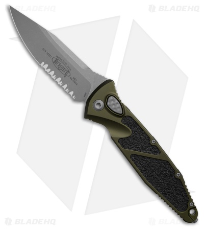 Microtech Socom Elite S/E Automatic Knife OD Green Al (4" Apocalyptic Serr)