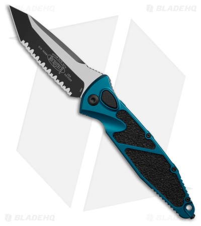 Microtech Socom Elite T/E Automatic Knife Blue Al (4" Two-Tone Full Serr)