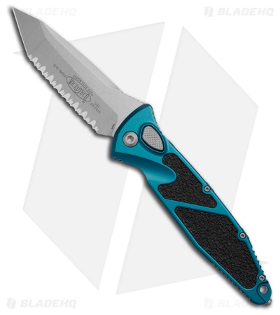 Microtech Socom Elite T/E Automatic Knife Blue Aluminum (4" SW Full Serr)