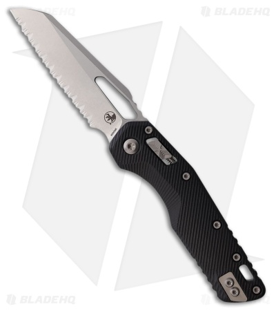 Microtech MSI Ram-Lok Knife Black Fluted G-10 (3.9" Stonewash Full Serr)