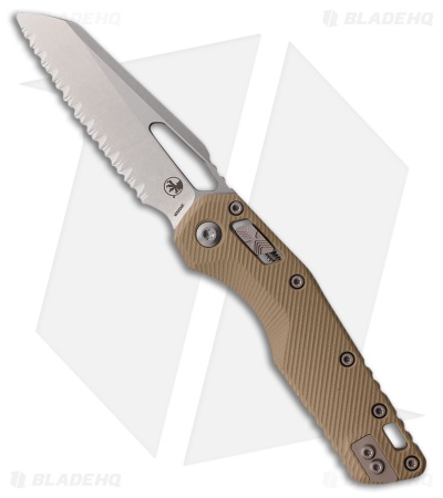 Microtech MSI Ram-Lok Knife Tan Fluted G-10 (3.9" Stonewash Full Serr)