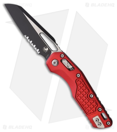 Microtech Standard Issue MSI Ram-Lok Red Frag Aluminum (3.9" Two-Tone Serr)