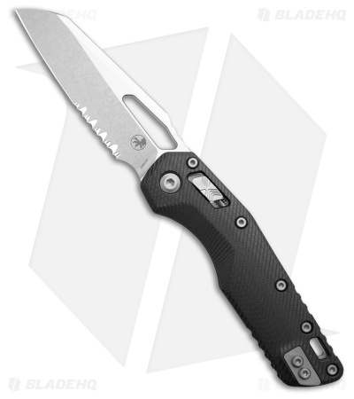 Microtech MSI Ram-Lok Knife Black Fluted G-10 (3.9" Stonewash Serr)