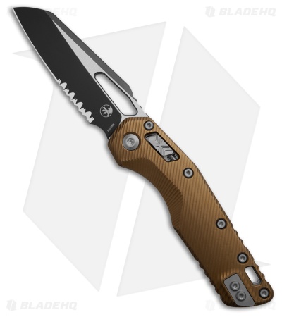 Microtech Standard Issue MSI Ram-Lok Knife Fluted Tan Al (3.8" Two-Tone Serr)