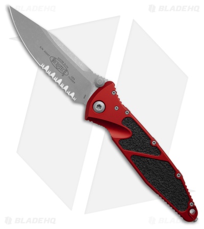 Microtech Socom Elite S/E Manual Knife Red Aluminum (4" Apocalyptic Serrated)