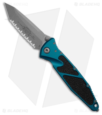 Microtech Socom Elite T/E Manual Knife Blue Al (4" Apoc Full Serr) 161-12APBL