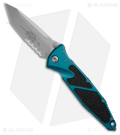 Microtech Socom Elite T/E Manual Knife Blue Aluminum (4" SW Serr) 161-11BL