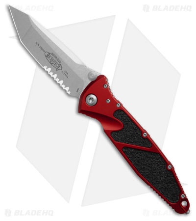 Microtech Socom Elite T/E Manual Knife Red Aluminum (4" SW Serr) 161-11RD