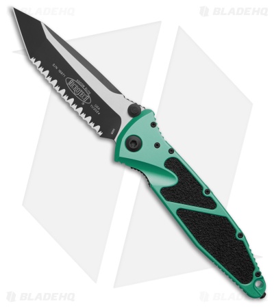 Microtech Socom Elite T/E Manual Knife Turquoise (4" Black Full Serr) 161-3TQ