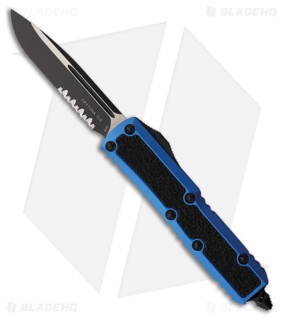 Microtech Daytona S/E OTF Automatic Knife Blue Aluminum (3" Two-Tone Serr)