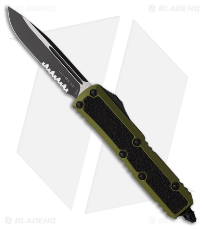 Microtech Daytona S/E OTF Automatic Knife OD Green Aluminum (3" Two-Tone Serr)