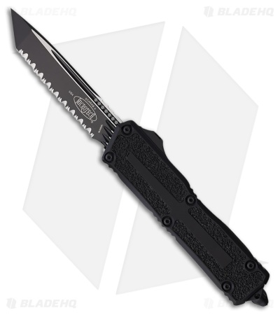 Microtech Scarab II T/E OTF Knife Black Al (3.9" Two-Tone Full Serr)