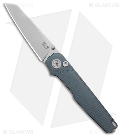 MKM Miura Button Lock Knife Gray Aluminum (2.72" Stonewash MagnaCut)