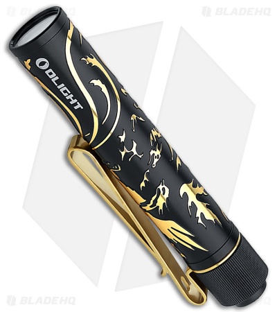 Olight I3T 2 EOS Slim EDC Flashlight Dragon & Phoenix Golden Black (200 Lumens)