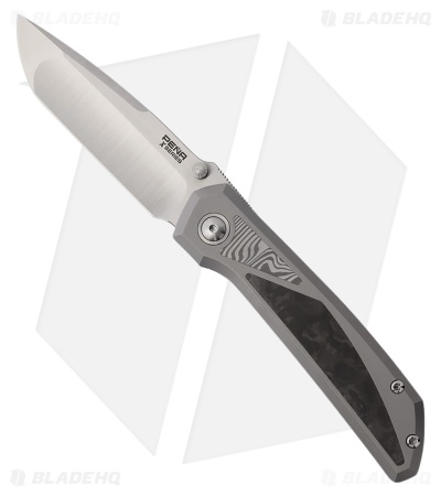Pena Knives Mula Tanto Frame Lock Knife Ti + Camo FC/Damasteel (3.25" Satin)