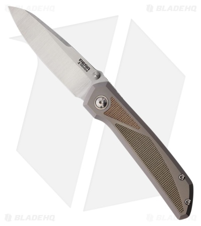 Pena Knives Mula Sheepsfoot Frame Lock Knife Ti/Green/Brown Micarta (3.25" Sat)