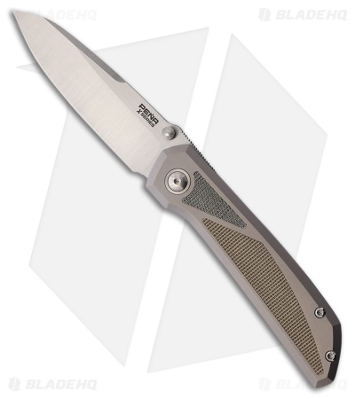 Pena Knives Mula Sheepsfoot Frame Lock Knife Ti /Green/Black Micarta (3.25" Sat)