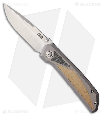 Pena Knives Mula Frame Lock Knife Ti + White/Black Micarta Inlays (3.25" Satin)