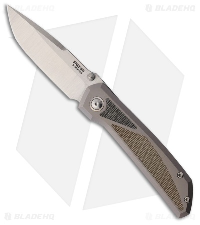 Pena Knives Mula Frame Lock Knife Ti + Green/Black Micarta Inlays (3.25" Satin)