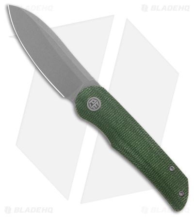 Petrified Fish El Camino Liner Lock Knife Green Micarta (3.5