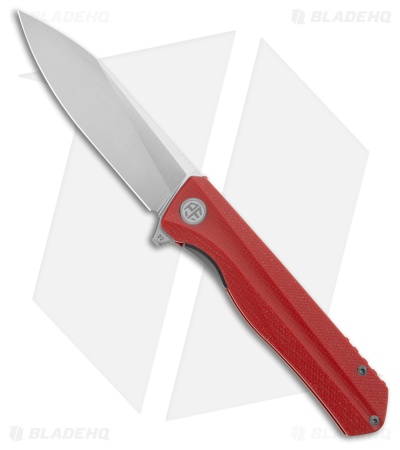 Petrified Fish Forward Liner Lock Knife Red Micarta (3.6" Satin)