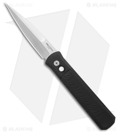 Pro-Tech Godfather Automatic Knife Black Jigged Aluminum (4" Satin)