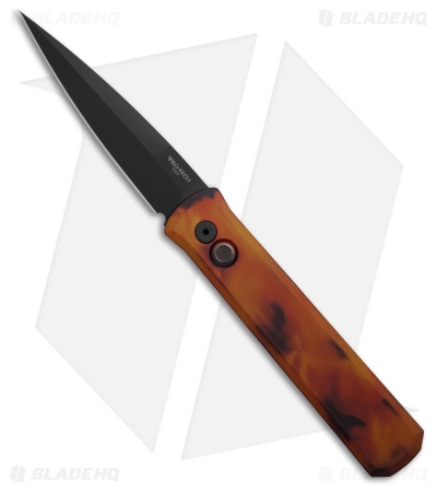 Pro-Tech Godfather Automatic Knife Del Fuego Anodized (4" Black DLC)
