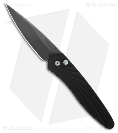 Pro-Tech Newport Automatic Knife 3D Wave Black  Aluminum (3" Smoky Gray) 3437SG