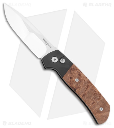 Pro-Tech Terzuola ATCF Custom Knife Black Al + Maple Burl Inlays (3.5
