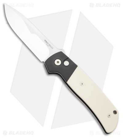 Pro-Tech Terzuola ATCF Custom Tuxedo Automatic Knife Ivory Micarta (3.5" Mirror)