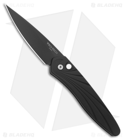 Pro-Tech Newport Automatic Knife Black 3D Wave MOP Button (3" Black) 3437