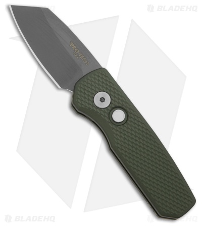 Pro-Tech Runt 5 MagnaCut Automatic Knife Green Textured Aluminum (1.9" Gray) LE