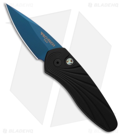 Pro-Tech Sprint Automatic Knife Black 3D Wave Pattern (1.95" Sapphire) 2937-SB