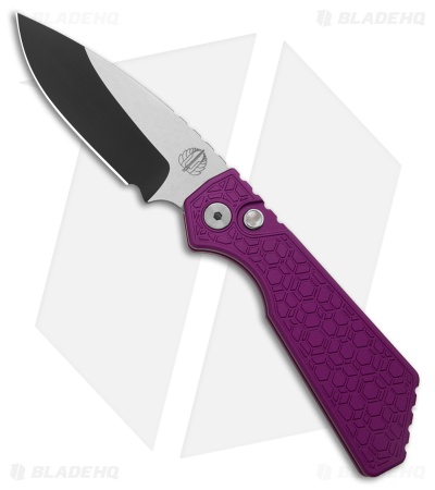 Strider + Pro-Tech PT Automatic Knife Gridlock Purple Al (3"  Two-Tone MagnaCut)