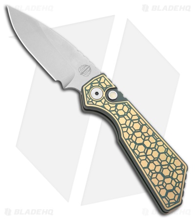 Strider + Pro-Tech PT Custom Auto Knife Gridlock Texture Ti #1 (3" SW)
