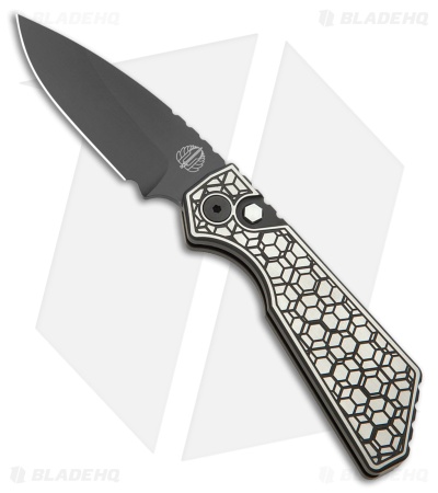 Strider + Pro-Tech PT Custom MagnaCut Auto Knife Gridlock Texture Ti #4 (3" DLC)