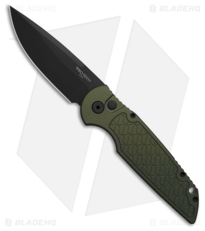Pro-Tech TR-3 Automatic Knife OD Green BHQ Shield (3.5" Black MagnaCut)