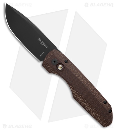 Vero Engineering + Pro-Tech Synapse Auto Knife Burlap Micarta (3.5" Black)