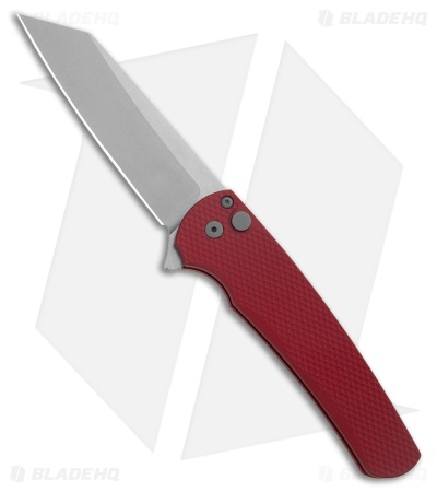Pro-Tech Malibu MagnaCut Button Lock Knife Red Textured Aluminum (3.25" SW)